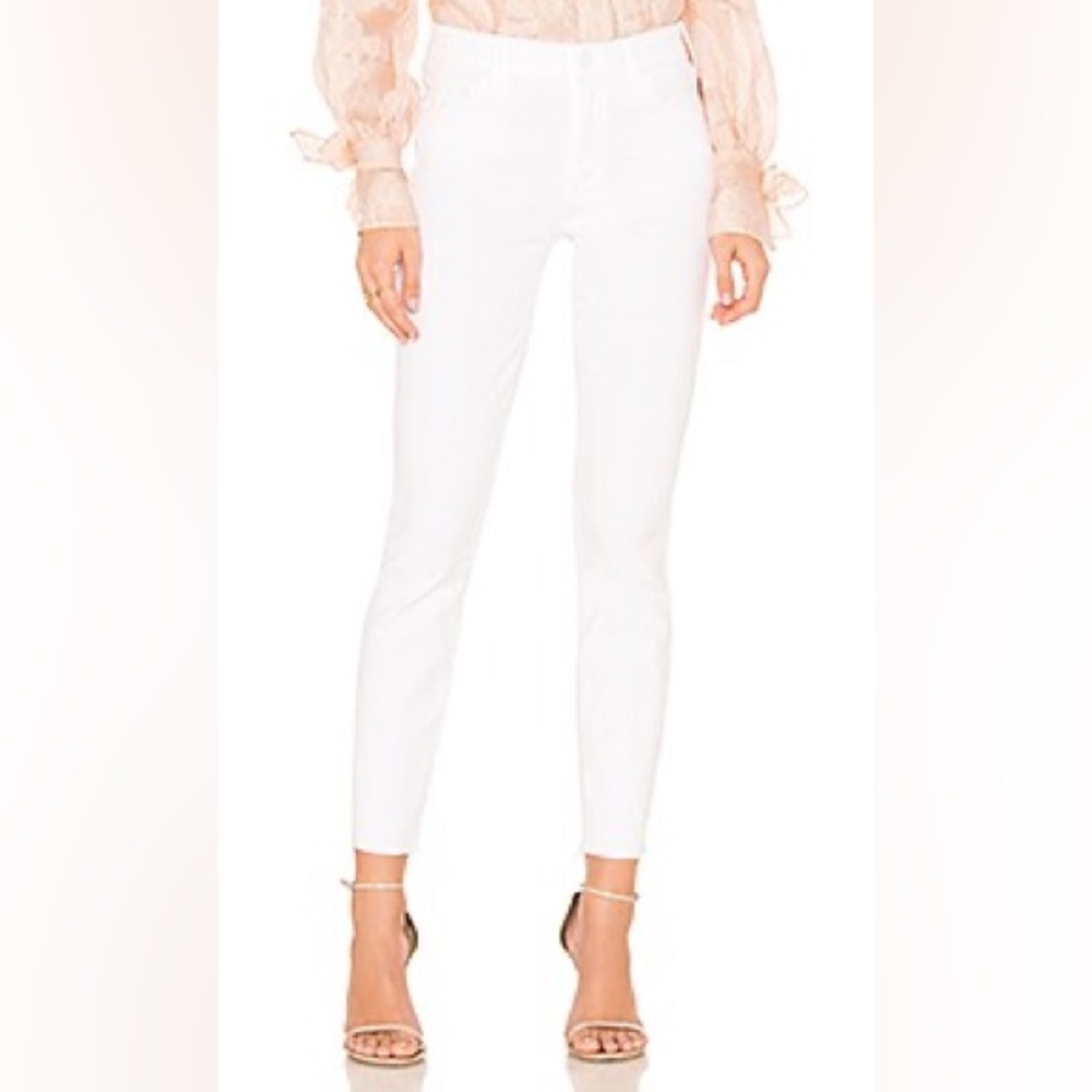 MOTHER High Waisted Looker Ankle Fray in Glass Slipper